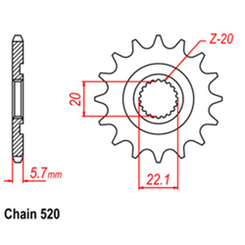 wr250r 14t front sprocket