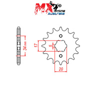 MTX Front Sprocket 14T Marshin/Kazuma 125 CHEETAH 2003-2005 10-264-14