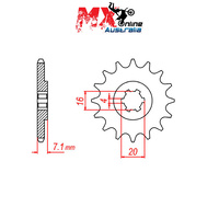 MTX Front Sprocket 12T Yamaha YZ125 1976-1985 10-290-12