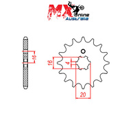 MTX Front Sprocket 14T Kawasaki KX80 1979-2000 10-517-14