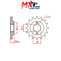 MTX Front Sprocket 14T Ducati ST2 1998-2003 10-740-14