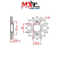 MTX Front Sprocket 14T Husqvarna TC449 2011-2015 10-BM3-14