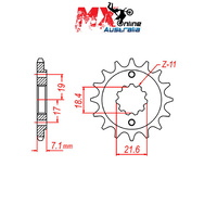 MTX Front Sprocket 13T Honda CBR250R ABS 2011-2014 10-KCZ-13