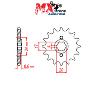 MTX Front Sprocket 15T Honda XR350R 1983-1984 10-KL4-15