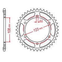 MTX Rear Sprocket 60T for Aprilia 125 RS-4 2014 >428 