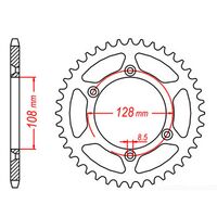 MTX Rear Sprocket 51T for Suzuki DRZ125L Big Wheel 2004-2005 >428 