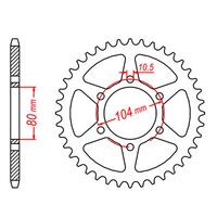 MTX Rear Sprocket 38T for Kawasaki KLE650 VERSYS ABS 2019 >520 