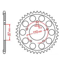 MTX Rear Sprocket 45T for Suzuki SV650S ABS 2007-2014 >525 