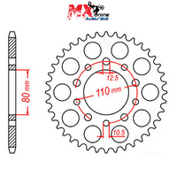 MTX Rear Sprocket 40T Honda VFR750F RC36 1988-1989 11-438-40