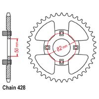 MTX Rear Sprocket 42T for Honda XL100 1981 >428 