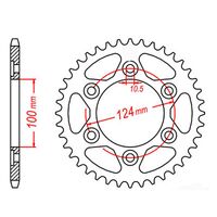 MTX Rear Sprocket 39T for Ducati GT 1000 SPORT 2007 >525 