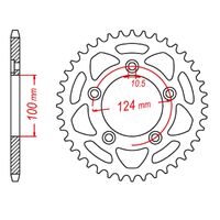 MTX Rear Sprocket 43T for Ducati MONSTER 821 STRIPE 2017-2018 >520 