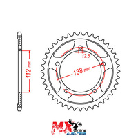 MTX Rear Sprocket 47T Honda CBR600F 1997-2000 11-MAS-47