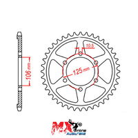 MTX Rear Sprocket 46T Triumph TIGER 800XC 2011-2018 11-TR4-46