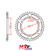 MTX Rear Sprocket 39T Kawasaki ZZR400 1990-2001 11-ZZR-39