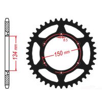 MTX Rear Sprocket 47T Black for Kawasaki KX250F 2020-2021 >520