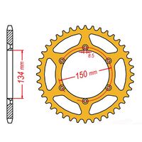 MTX Rear Sprocket 48T Gold for Kawasaki KX500 1996-1998 >520