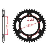 MTX Rear Sprocket 49T Black for Honda CRF250X 2004 >520