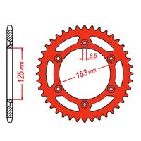 MTX Rear Sprocket 49T Red for Honda CRF450R 2002-2015 >520