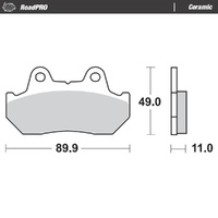 MotoMaster Rear Brake Pads for Honda CB750F2 1982-1983 RoadPRO Ceramic 