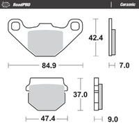 MotoMaster Rear Brake Pads for Kawasaki KXT250 1984 RoadPRO Ceramic 