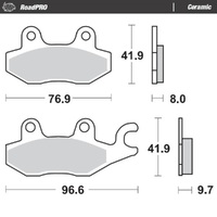 MotoMaster Rear Brake Pads for Triumph 750 DAYTONA 1991-1993 RoadPRO Ceramic 