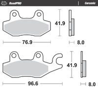 MotoMaster Rear Brake Pads for Triumph 900 TRIDENT 1992-1998 RoadPRO Ceramic 