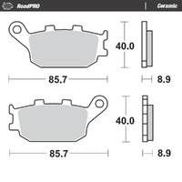 MotoMaster Rear Brake Pads for Honda CBR600F4I 2001-2006 RoadPRO Ceramic 