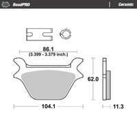 MotoMaster Rear Brake Pads for Harley 1340 FXDB DYNA DAYTONA (80CI) 1991-1993 RoadPRO Ceramic 