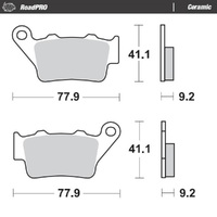 MotoMaster Rear Brake Pads for VOR 450 SM-E MOTARD 2004 RoadPRO Ceramic 