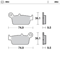 MotoMaster Rear Brake Pads for Gas Gas EC200 2008-2010 Nitro 