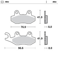 MotoMaster Rear Brake Pads for Triumph 1200 TIGER RALLY PRO 2022-2024 Nitro 