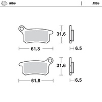 MotoMaster Rear Brake Pads for KTM 105 SX 2006-2010 Nitro 