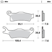 MotoMaster Front Left Brake Pads for Can Am OUTLANDER 800R XT 4X4 2012-2014 Nitro 