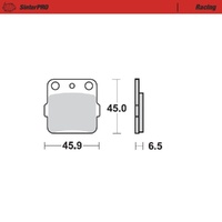 MotoMaster Rear Brake Pads for Yamaha YZ125 1989 SinterPRO Racing 