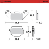 MotoMaster Front Brake Pads for Kawasaki KEF300 LAKOTA 1995-2002 SinterPRO Race 