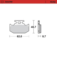 MotoMaster Rear Brake Pads for Kawasaki KDX200 1997-2003 SinterPRO Racing 