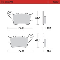 MotoMaster Rear Brake Pads for KTM 625 SXC 2005-2006 SinterPRO Racing 