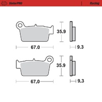 MotoMaster Rear Brake Pads for Beta RR 525 2005-2008 SinterPRO Racing 