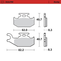 MotoMaster Front Right Brake Pads for Suzuki LT-A400F ASI KING QUAD 2010-2019 SinterPRO Racing 