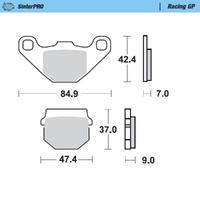 MotoMaster Front Brake Pads for Can Am RALLY 175 2003-2007 SinterPRO Racing GP 