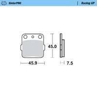 MotoMaster Front Brake Pads for Honda CR85RB BIG WHEEL 2003-2007 SinterPRO Racing GP 