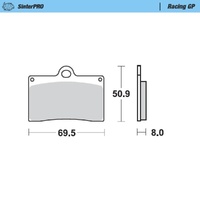 MotoMaster Front Brake Pads for Yamaha SZR660 1997-1998 SinterPRO Racing GP 