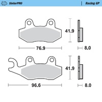 MotoMaster Front Brake Pads for Husqvarna CR250 1991-1995 SinterPRO Racing GP 