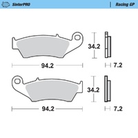 MotoMaster Front Brake Pads for Kawasaki KLX250R 1994-2007 SinterPRO Racing GP 