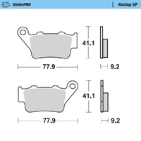 MotoMaster Rear Brake Pads for Husqvarna CR430 1986-1988 SinterPRO Racing GP 