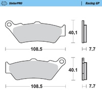 MotoMaster Front Brake Pads for Husqvarna TR650 TERRA 2013 SinterPRO Racing GP 