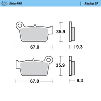 MotoMaster Rear Brake Pads for Kymco MXU 400 2009-2011 SinterPRO Racing GP 