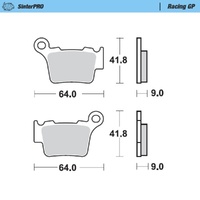 MotoMaster Rear Brake Pads for KTM 530 EXC-R 2008-2009 SinterPRO Racing GP 