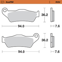 MotoMaster Front Brake Pads for Husqvarna TX125 2017-2018 RoadPRO Sinter 